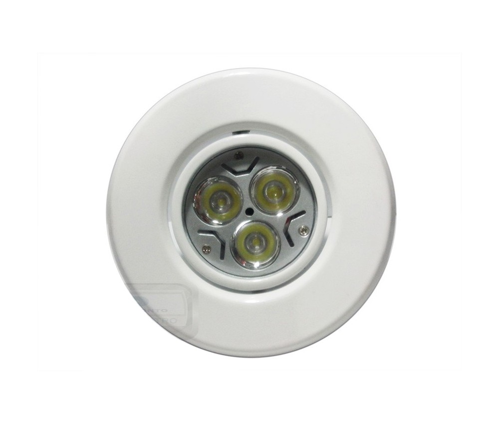 CONJUNTO - Lâmpada 3 POWER LEDs BIVOLT GU10 + Spot Sistema Click em Alumínio Fundido com Pintura Eletrostática