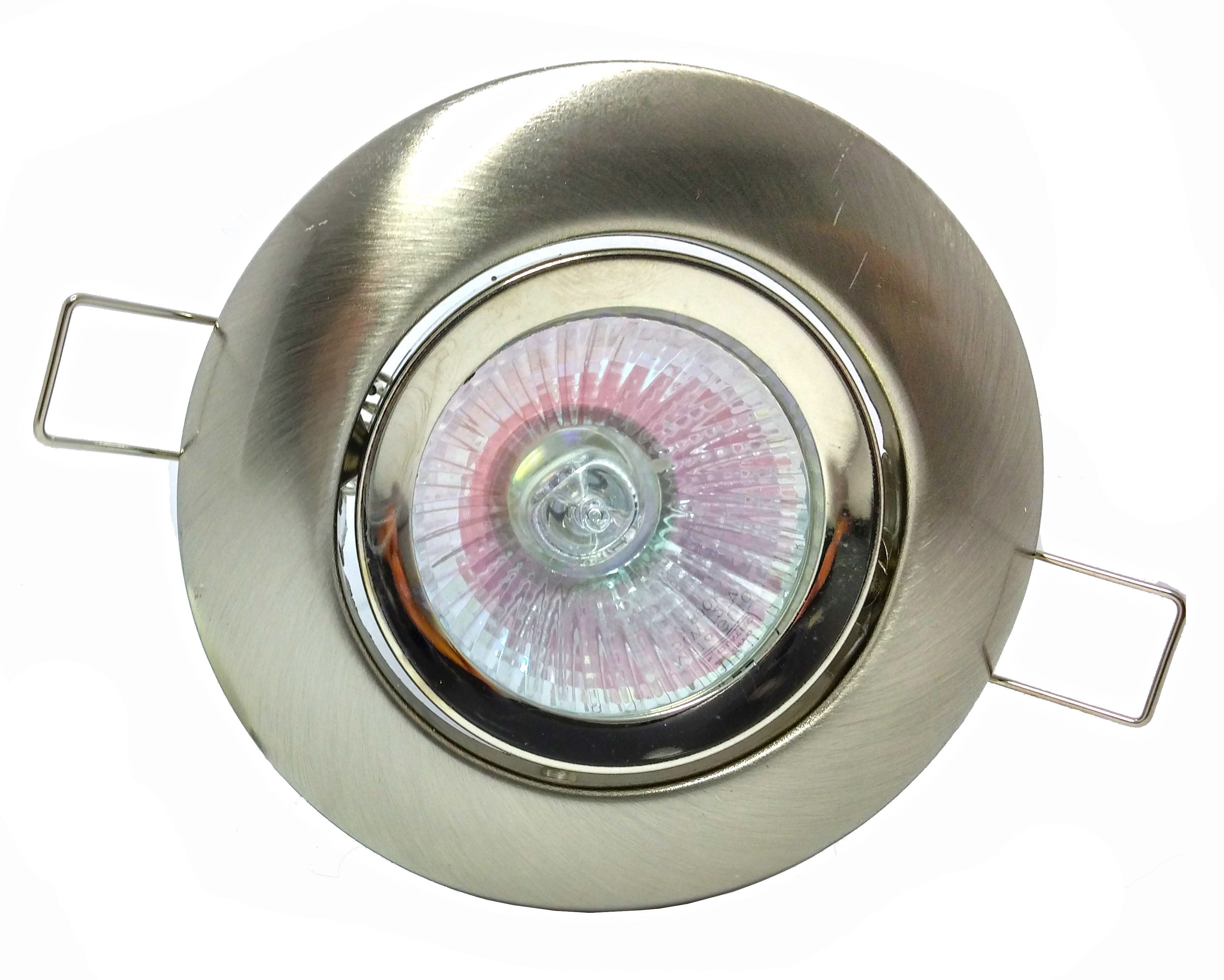 Conjunto  Spot de Ferro Redondo Basculante C/ Soquete GU10  + Lâmpada Dicróica Halógena GU10 50W (Sem reator) - 127V