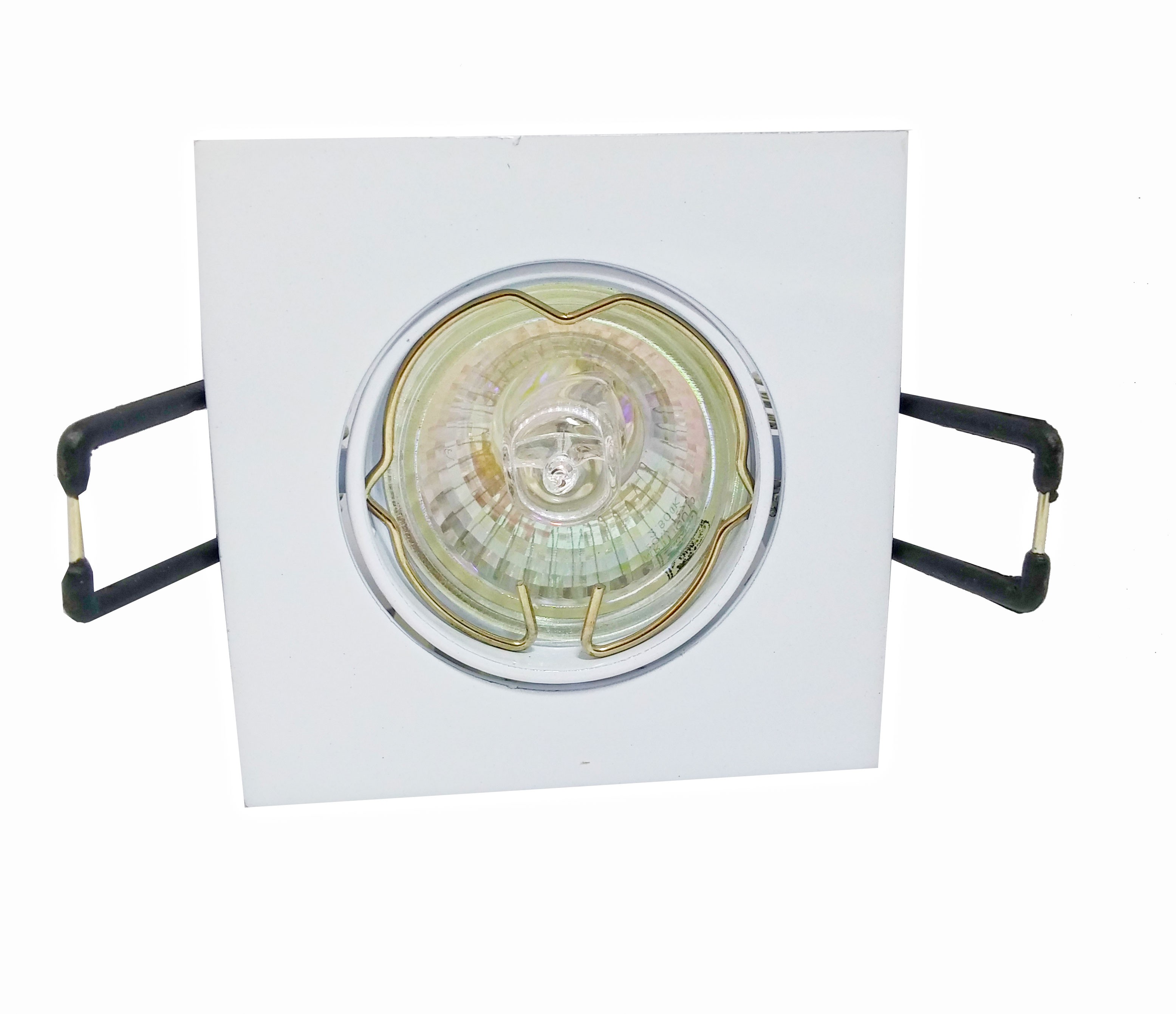 CONJUNTO -Lâmpada Mini Dicróica Halógena (Sem reator) GU10+Spot Basculante Alumínio Zamac Mini Quadrado