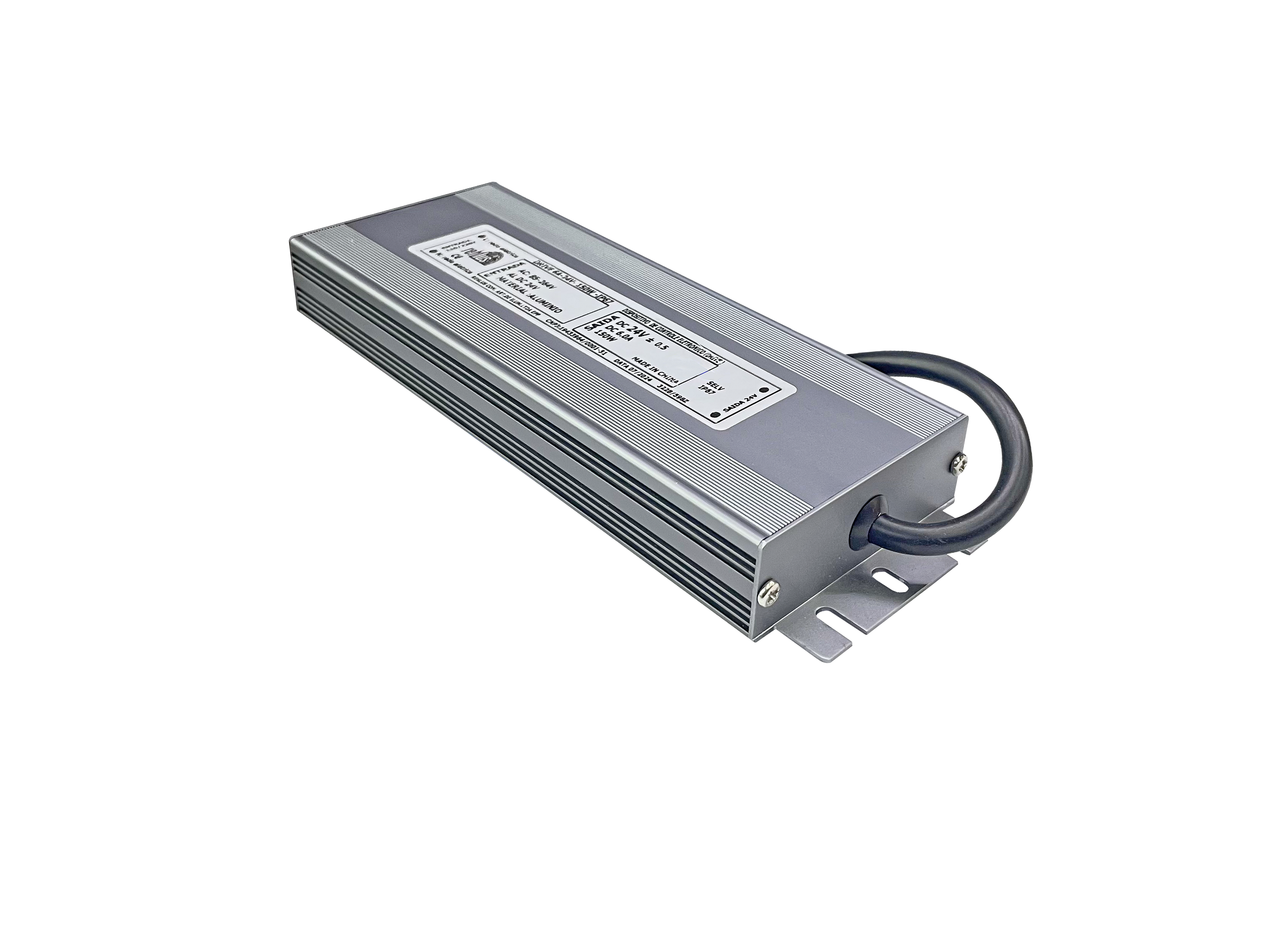 Fonte Blindada - Driver para LED à Prova d'Água 24v 6A 150w - Bivolt