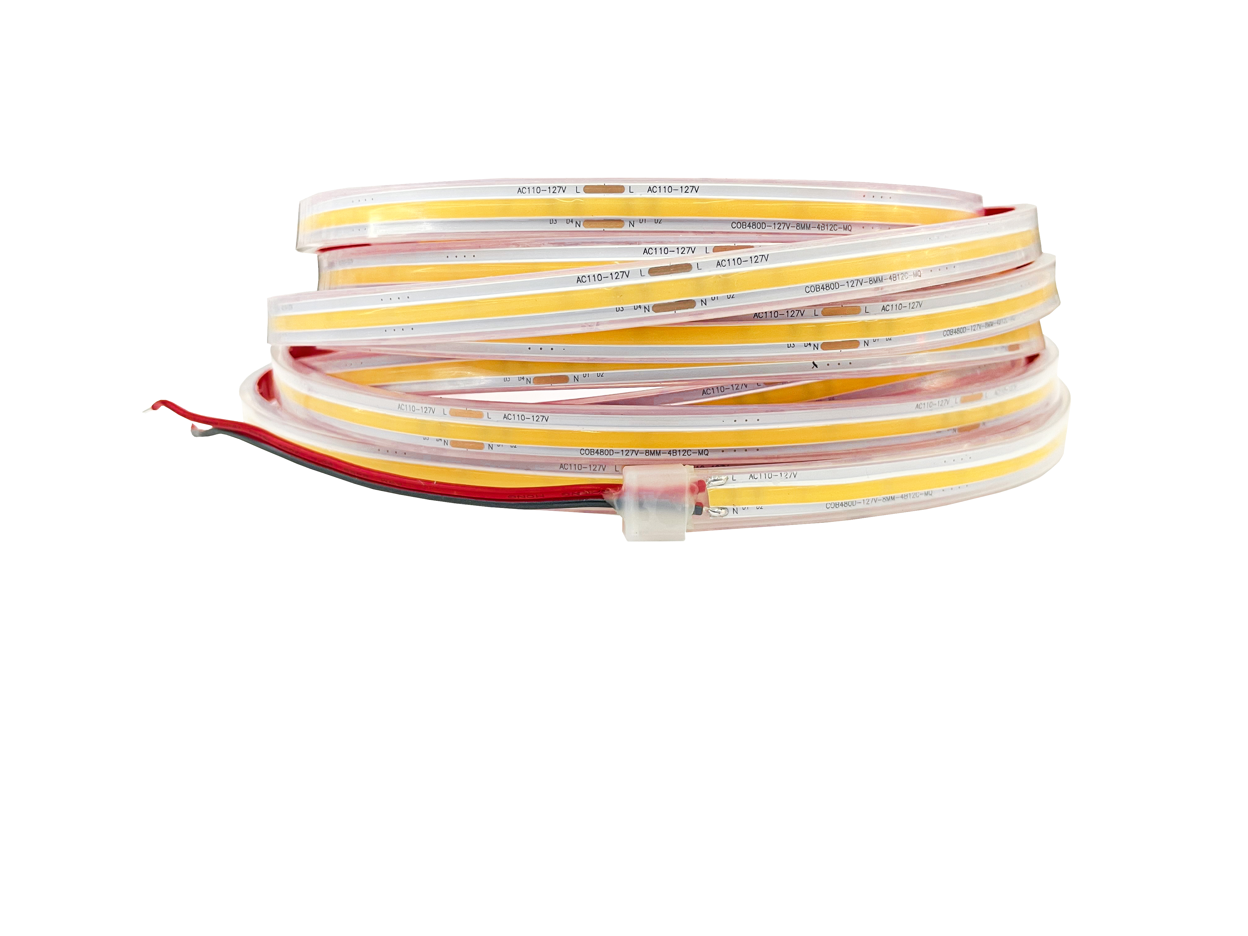 Fita led Cob 12W/m 4000K Branca Neutro Cob 512 leds IRC 90 12V IP20 8mm 5metros Ref: 3714/919