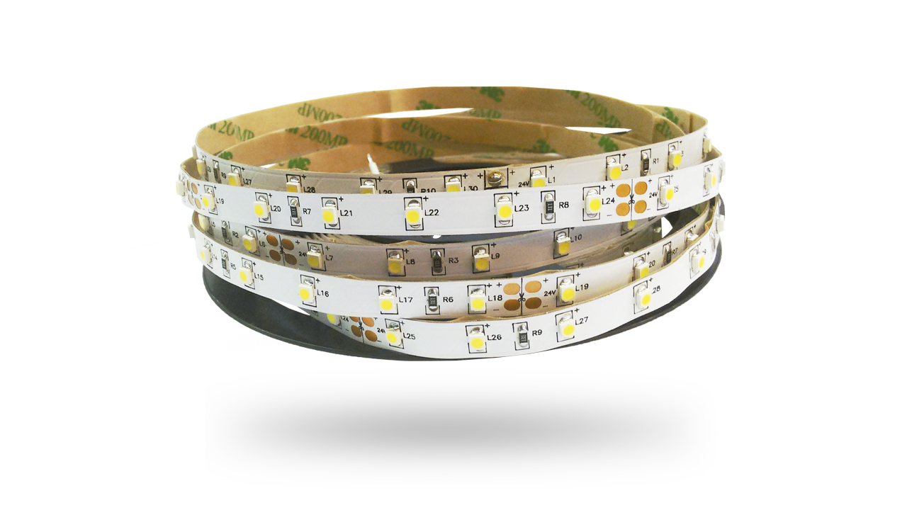 Fita LED 3528 24V IP20 (Interna) - Rolo 5m (300Leds) - 24W Super Brilho - Branco Frio