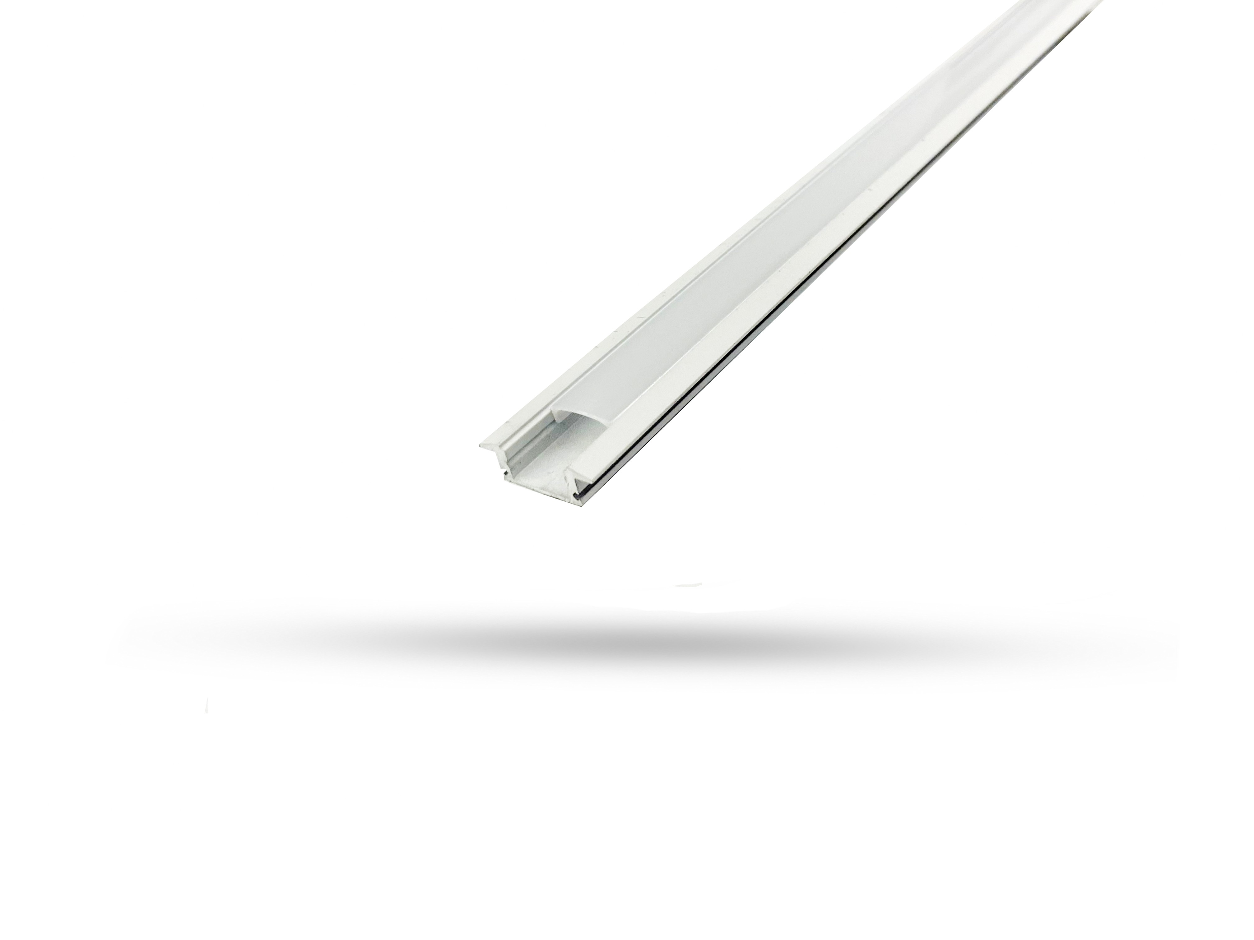 3 Metros Perfil alumínio Branco de embutir slim difusor leitoso para LED 3 Metros Rígido Ref:3286/ 656