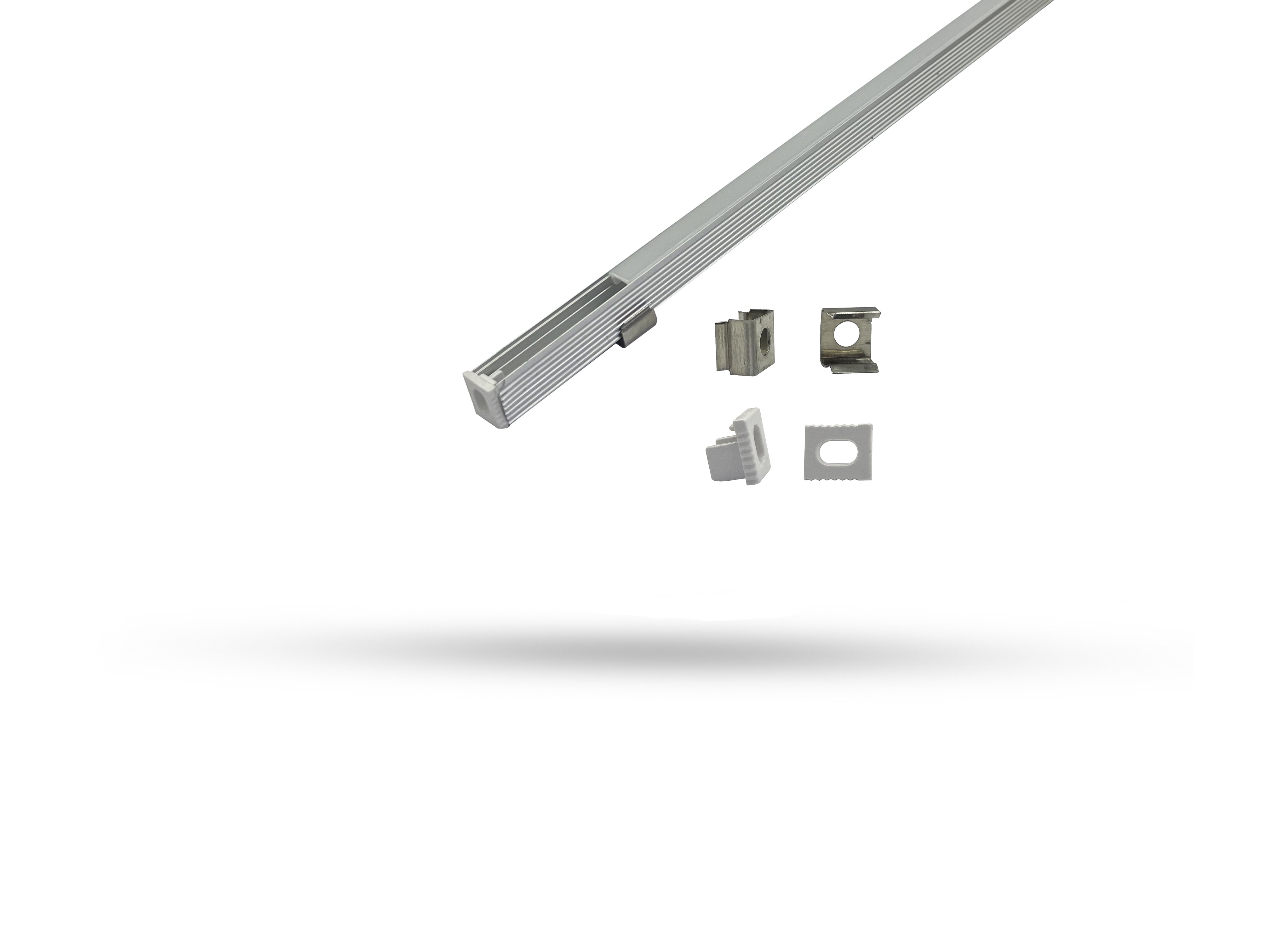 Perfil de Alumínio para fita de LED -  - Barra Sobrepor 3 metros - Altura 8,8mm  3381/726