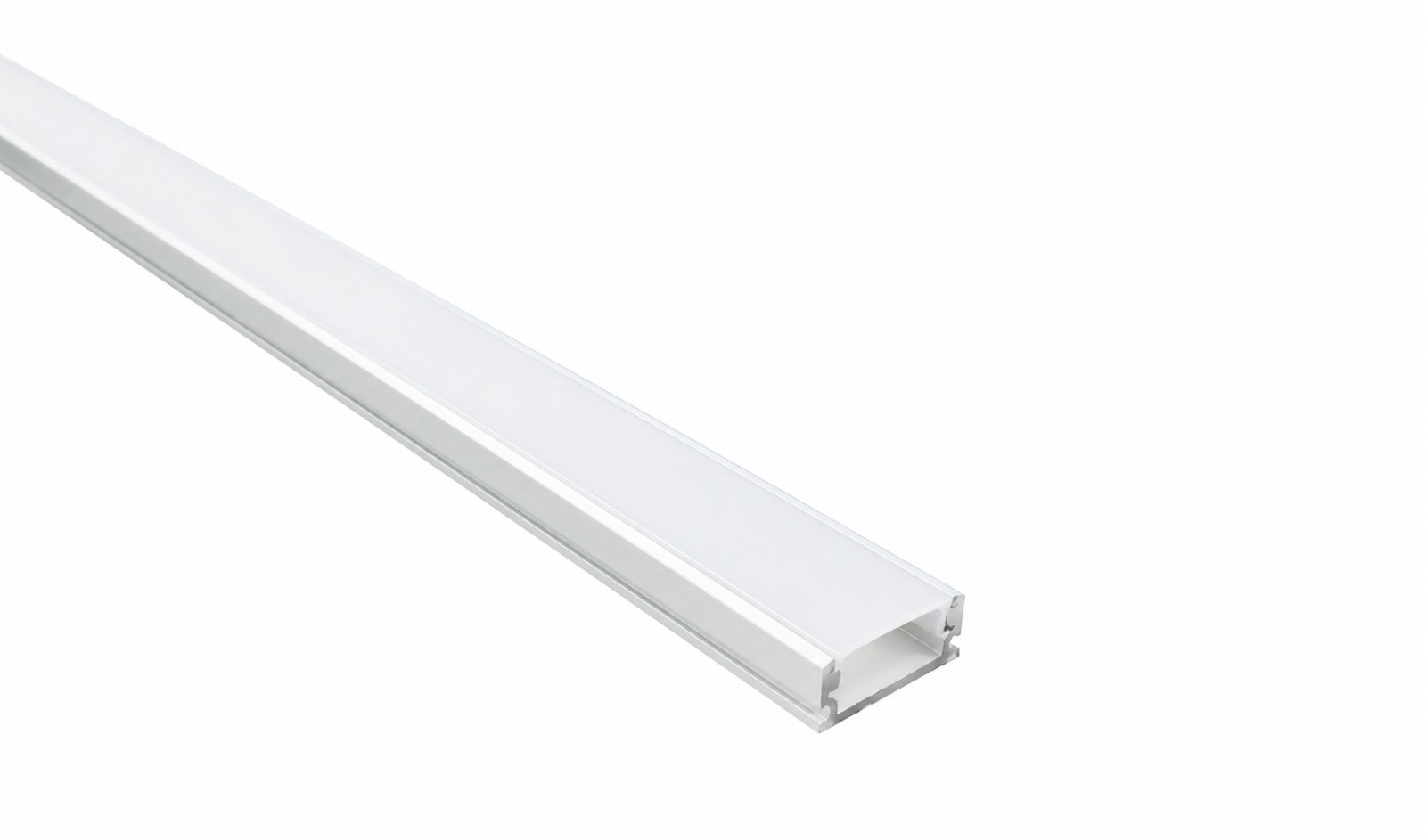 Perfil Branco Sobrepor Altura 7mm / Largura 17 mm alumínio slim difusor leitoso para LED Rígido Ref: 3796 / 998