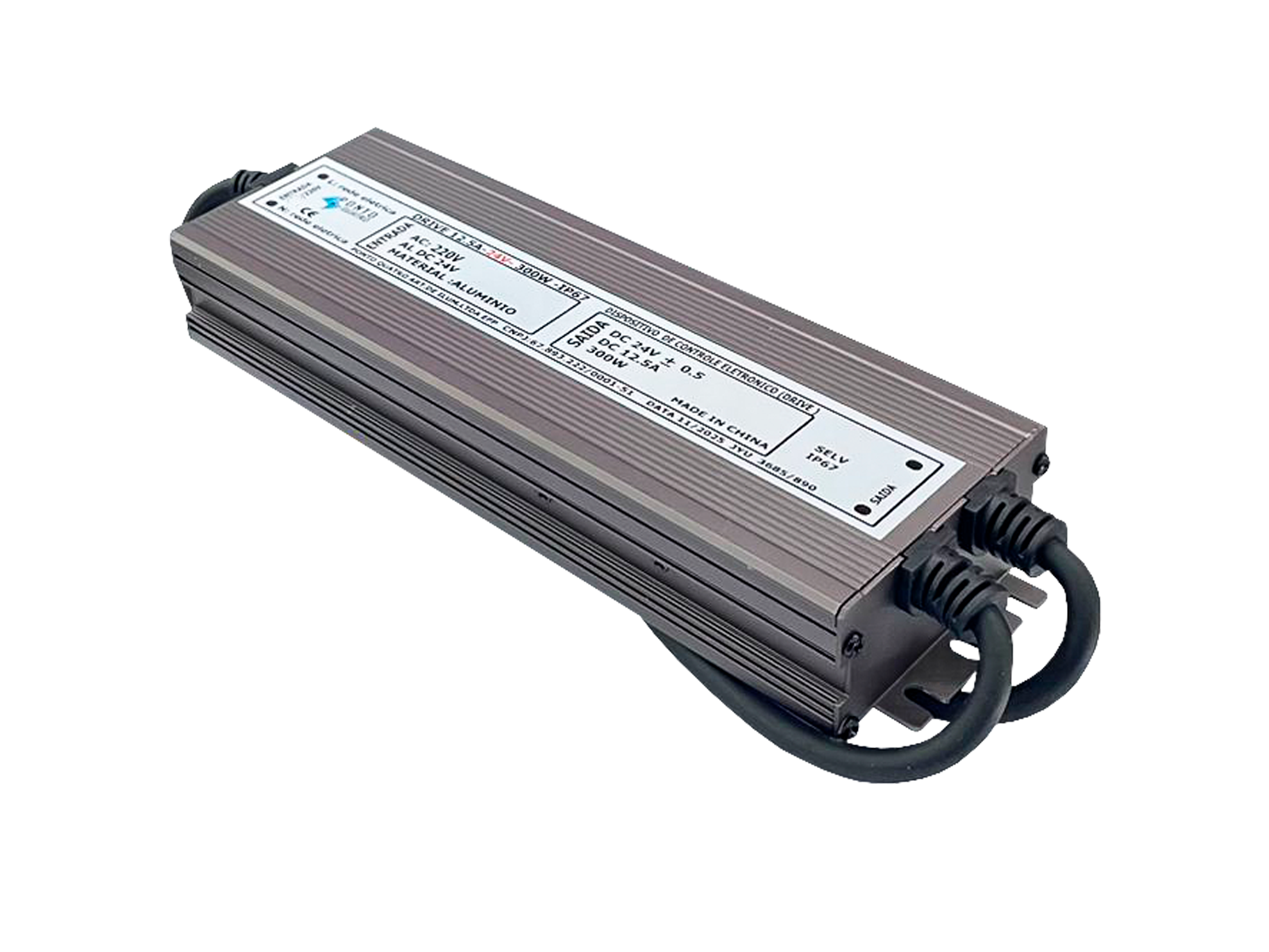 FONTE DRIVER  24V 12,5A IP67 300W 127v 3750/676