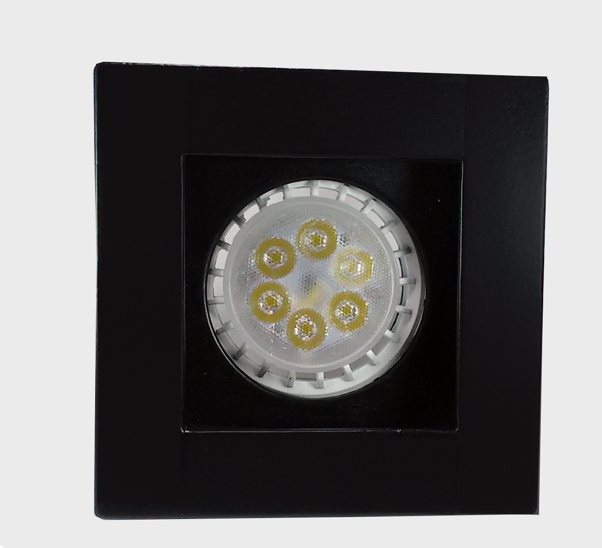 CONJ - Lâmp 8W GU10 + Spot Fundo Recuado Fundo Preto