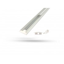 3 Metros Perfil alumínio de embutir slim difusor leitoso para LED 3 Metros Rígido Ref:3286/ 656
