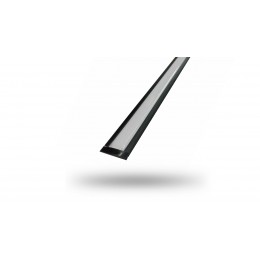 Perfil de Alumínio para fita de LED - Embutir - Barra 3 metros - Altura 6.9mm - Preto