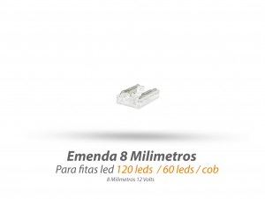 Emenda Conector Para Fita Led 8mm 2 Vias sem fio