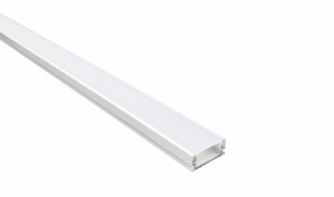 Perfil Branco Sobrepor Altura 7mm / Largura 17 mm alumínio slim difusor leitoso para LED Rígido Ref: 3796 / 998